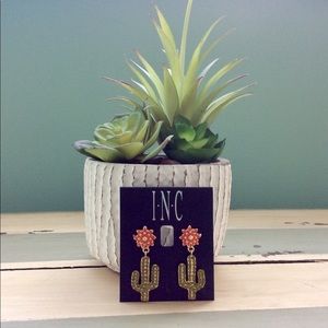 ❤️ INC - CACTUS FLOWER BLING EARRINGS